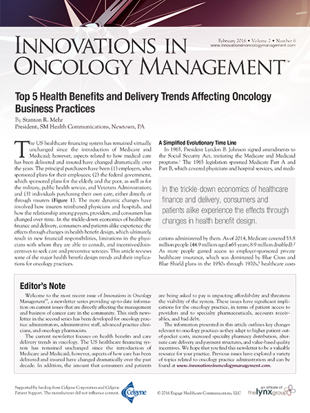 Innovations in Oncology Management, Vol. 2 No. 6